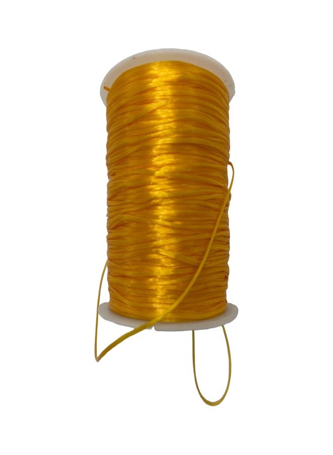 Self Lub Elastic Crystal Stretch Cord for Jewelry Making - Flat Beading Thread for Bracelets, Anklets, DIY Crafts - Durable, Clear Elastic String for Beads & Charms (Yellow, 50 Meter, 0.5 mm) - Image 4